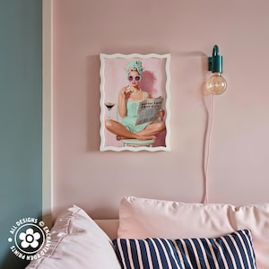 Trendy Retro Coquette Print: 1950s Better Late Than Ugly Newspaper Quote Poster, Girly Wall Art image 9