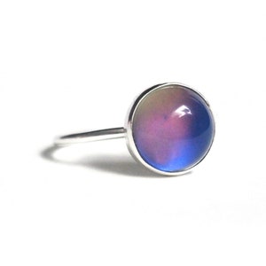 Mood Ring Medium in Sterling Silver with Color Meaning Chart image 2