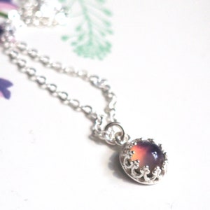 Small Crown Mood Necklace in Sterling Silver