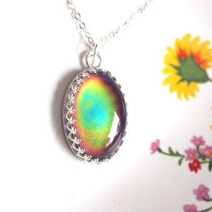 Classic Crown Mood Necklace in Sterling Silver