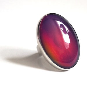 Extra Large Mood Ring in Sterling Silver image 1