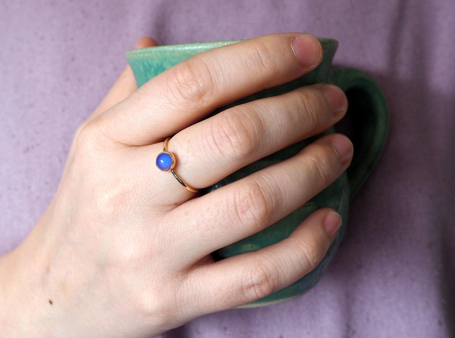 Small Mood Ring in 14kt Gold Etsy