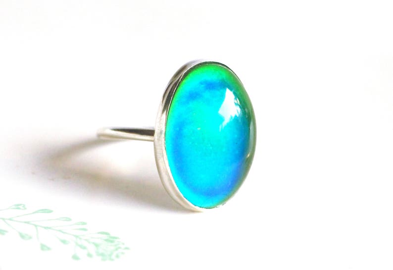 Mood Ring in Sterling Silver, Color Changing Ring image 2