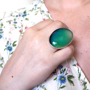 Extra Large Mood Ring in Sterling Silver image 6