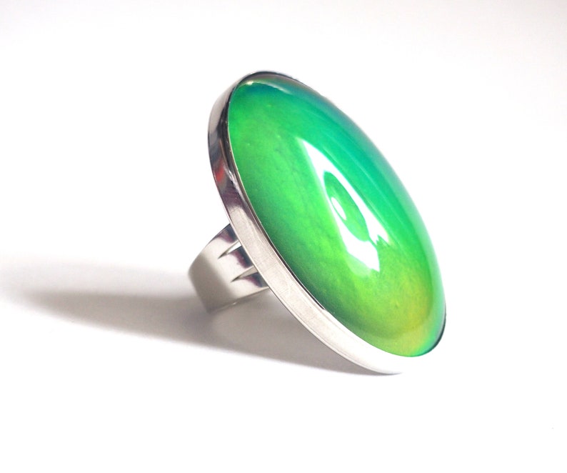 Extra Large Mood Ring in Sterling Silver image 5