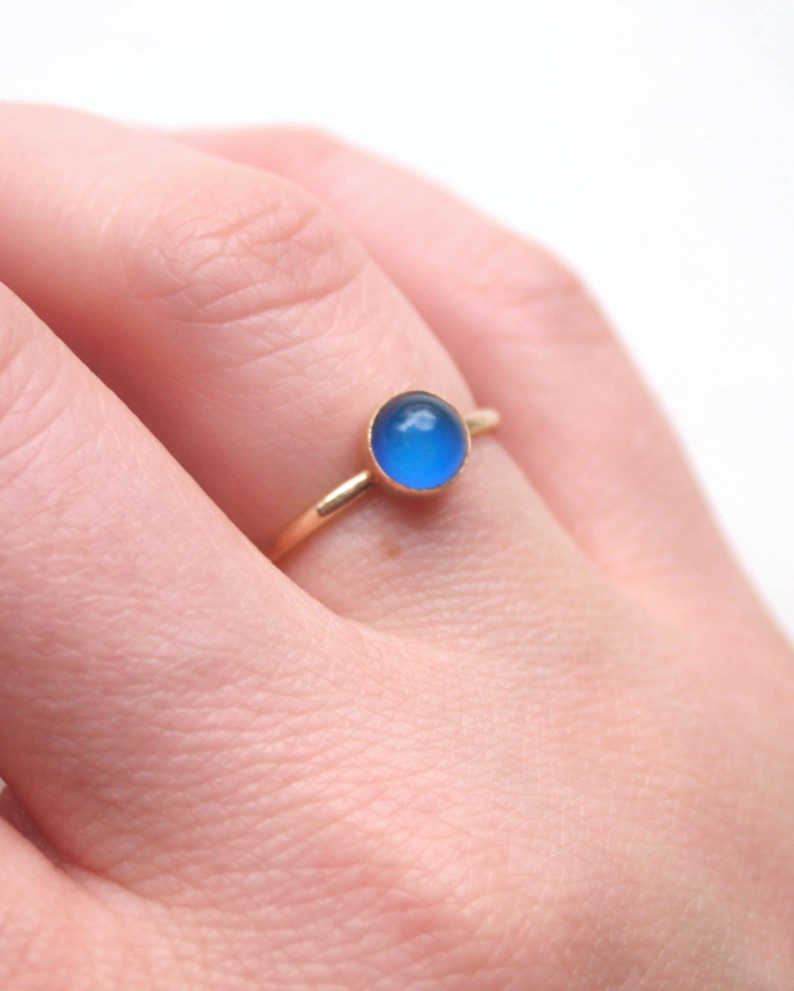 Small Mood Ring in 14kt Gold Etsy
