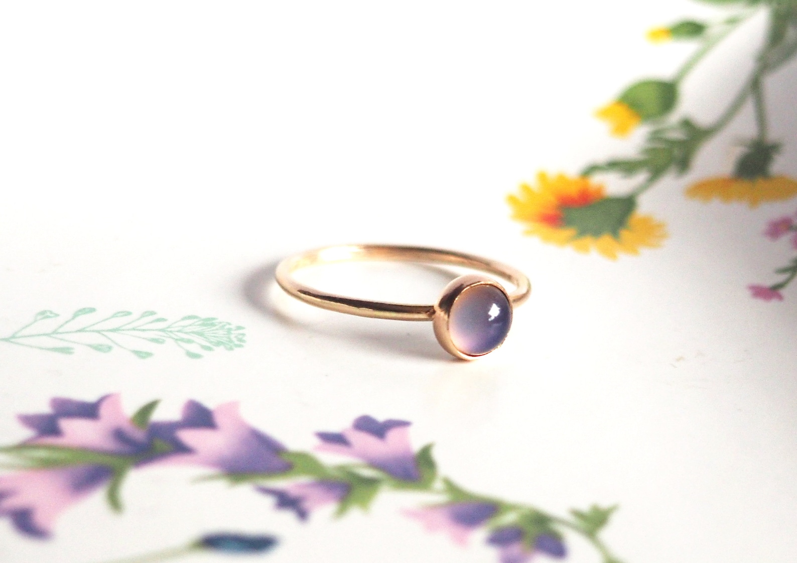 Small Mood Ring in 14kt Gold Etsy