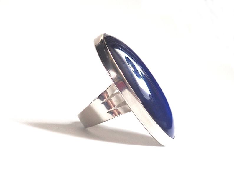 Extra Large Mood Ring in Sterling Silver image 8