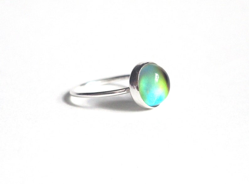 Mood Ring Medium in Sterling Silver with Color Meaning Chart image 5