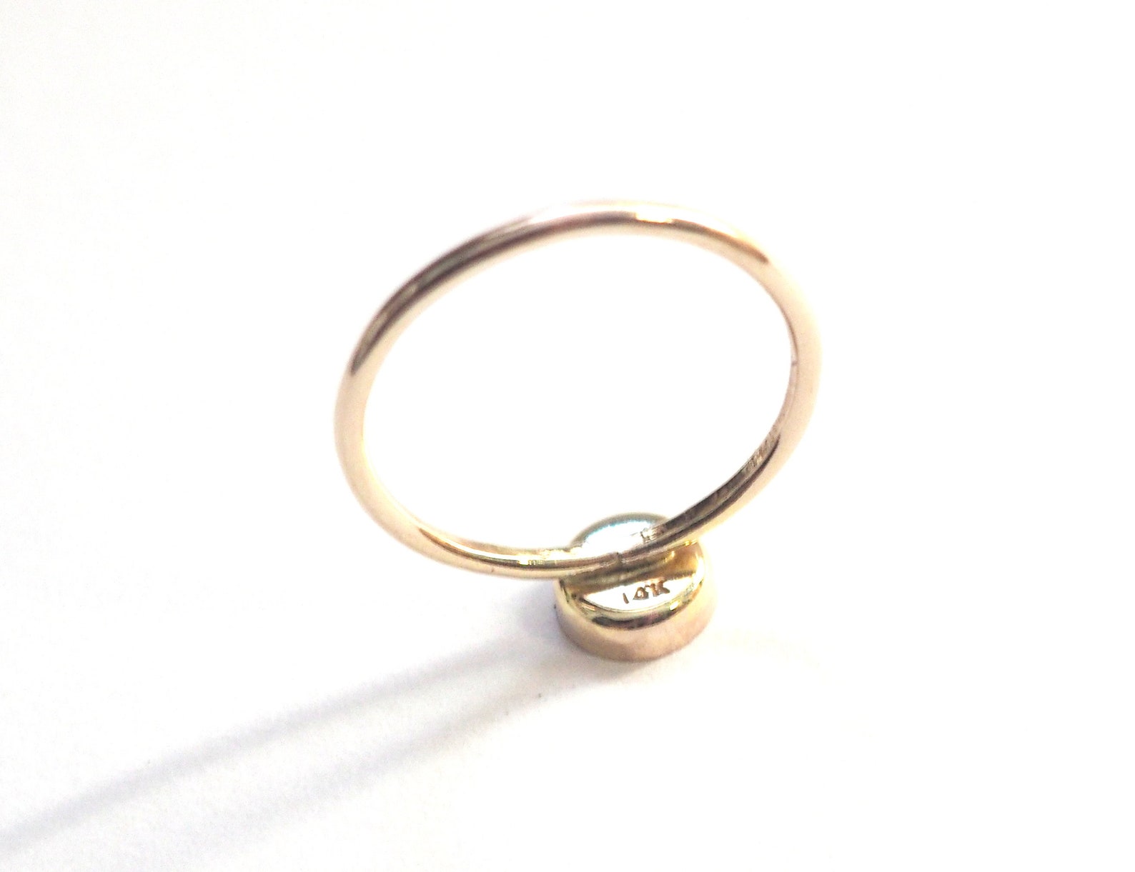 Small Mood Ring in 14kt Gold Etsy