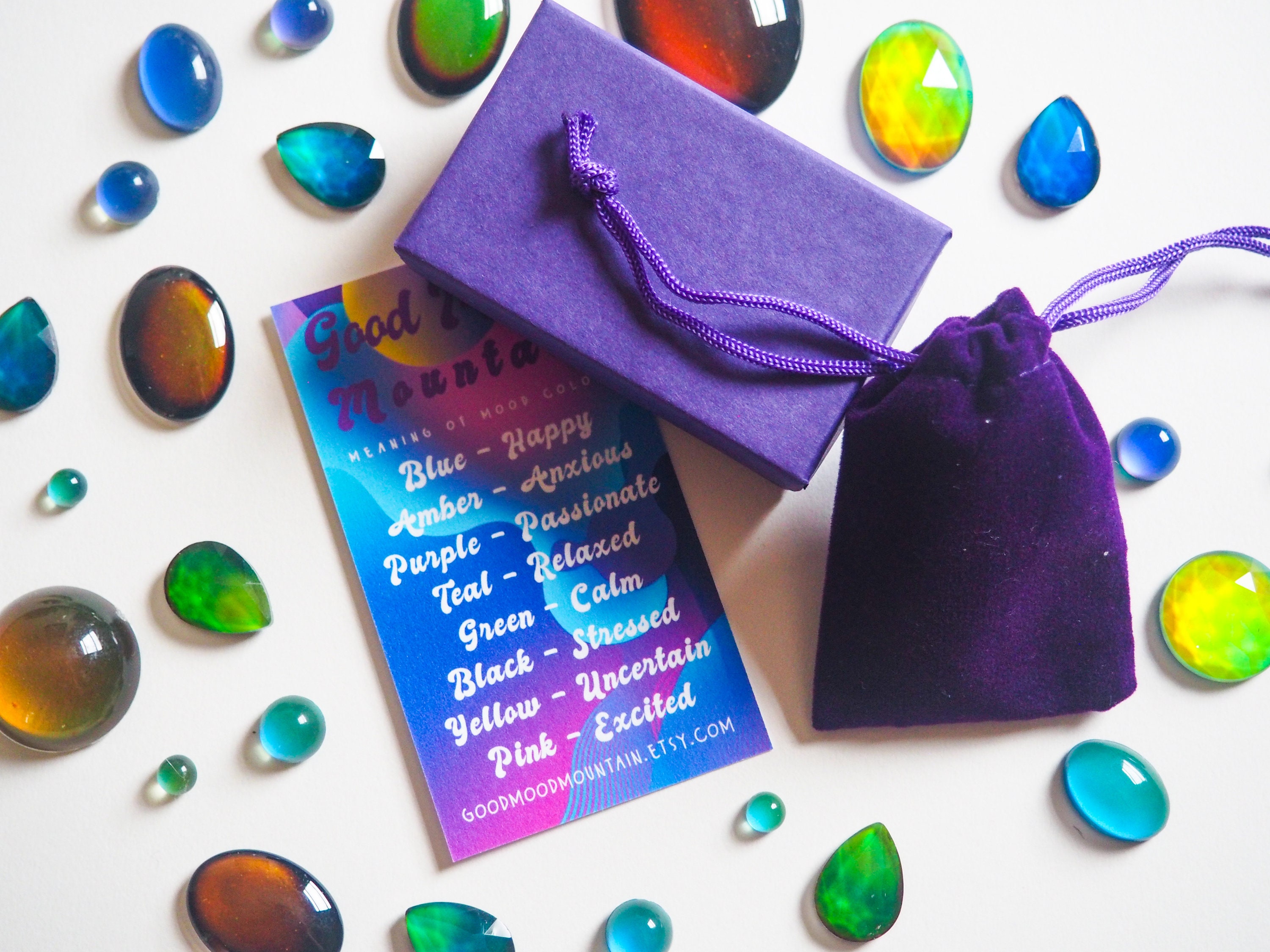 Blue on mood necklace deals