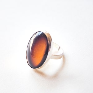 Sterling Silver Large Mood Ring, Cocktail Ring image 9