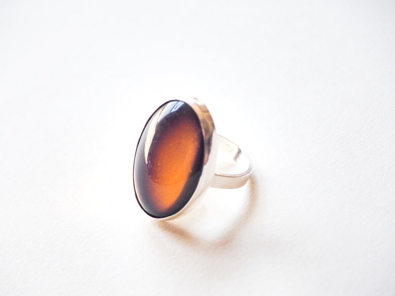 Sterling Silver Large Mood Ring, Cocktail Ring image 9