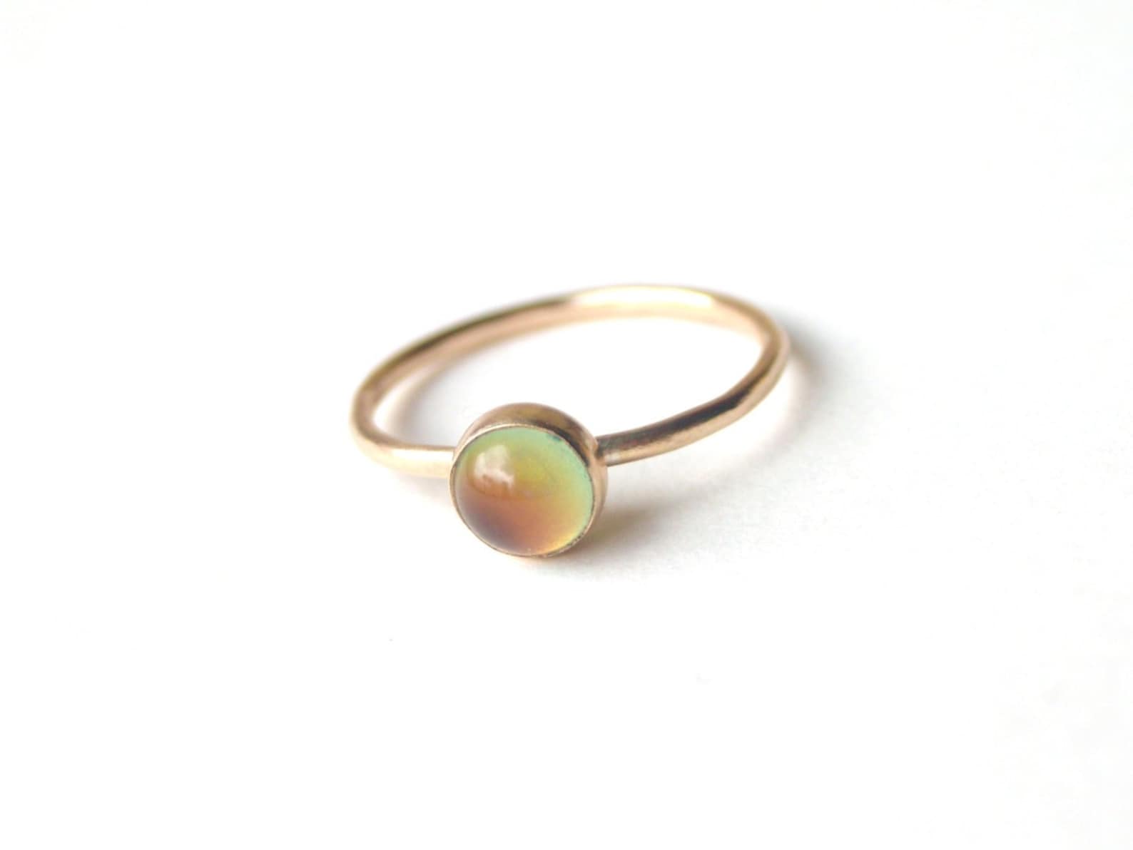 Small Mood Ring in 14kt Gold Etsy