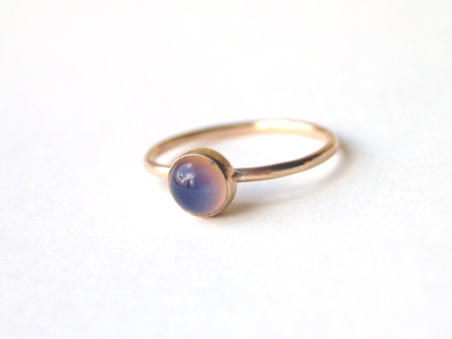 Small Mood Ring in 14kt Gold Etsy