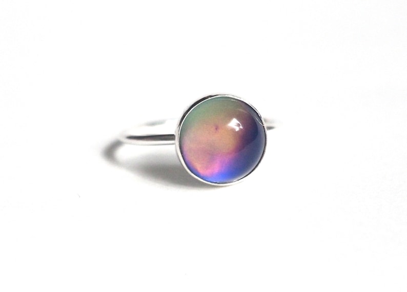 Mood Ring Medium in Sterling Silver with Color Meaning Chart image 7