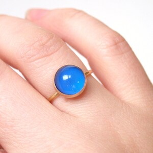 Mood Ring, 14kt Gold, Color Changing Stone image 5