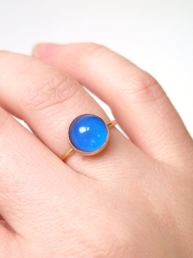 Mood Ring, 14kt Gold, Color Changing Stone image 5