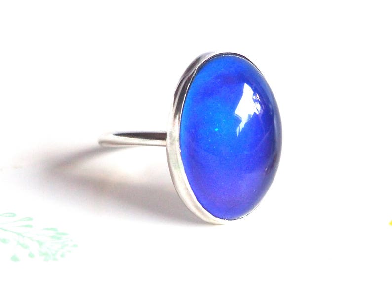 Mood Ring in Sterling Silver, Color Changing Ring image 5