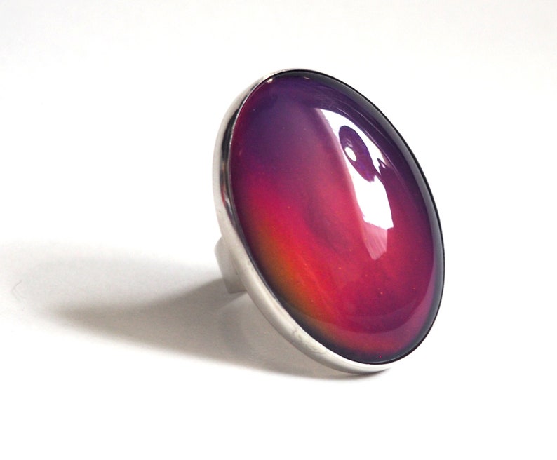 Extra Large Mood Ring in Sterling Silver image 1