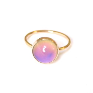 Mood Ring, 14kt Gold, Color Changing Stone image 3