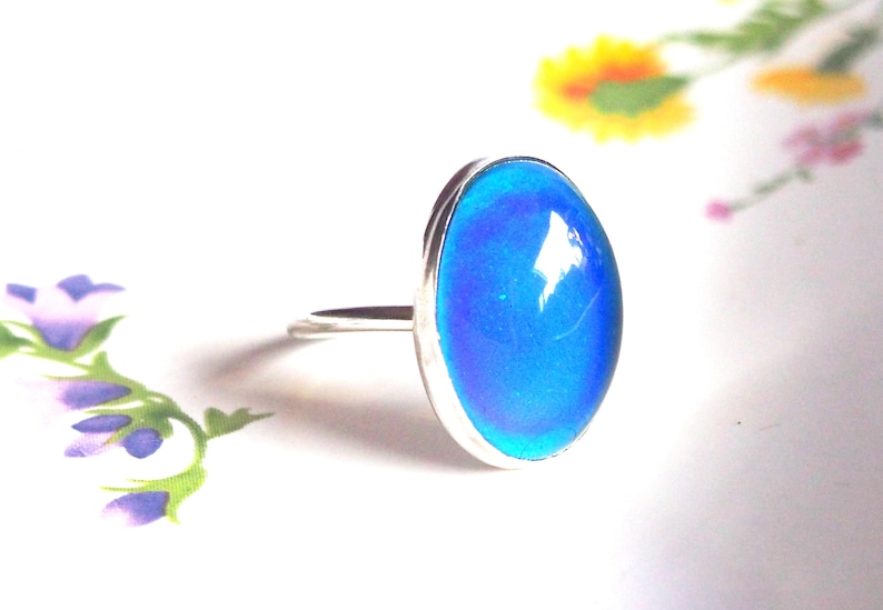 Mood Ring in Sterling Silver, Color Changing Ring image 7