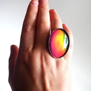 Extra Large Mood Ring in Sterling Silver image 7