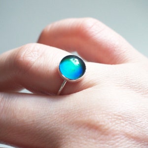 Mood Ring Medium in Sterling Silver with Color Meaning Chart image 4