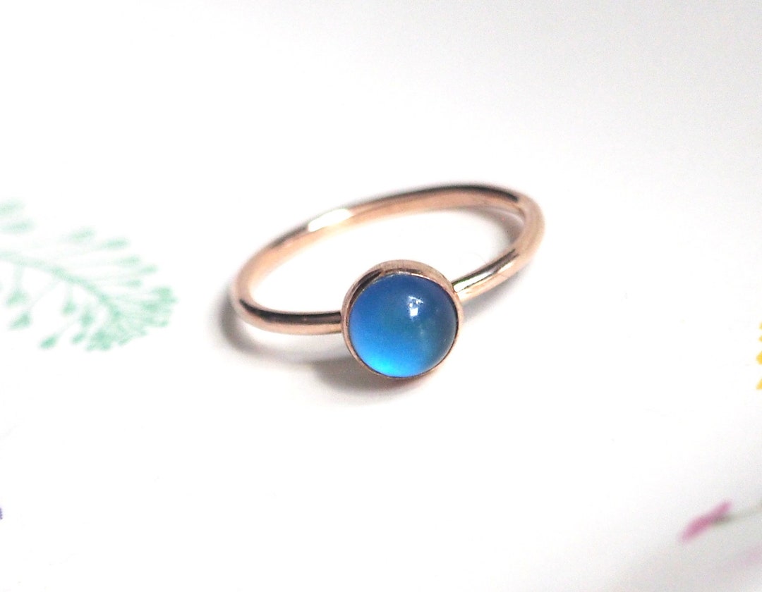 Small Mood Ring in Rose Gold Etsy