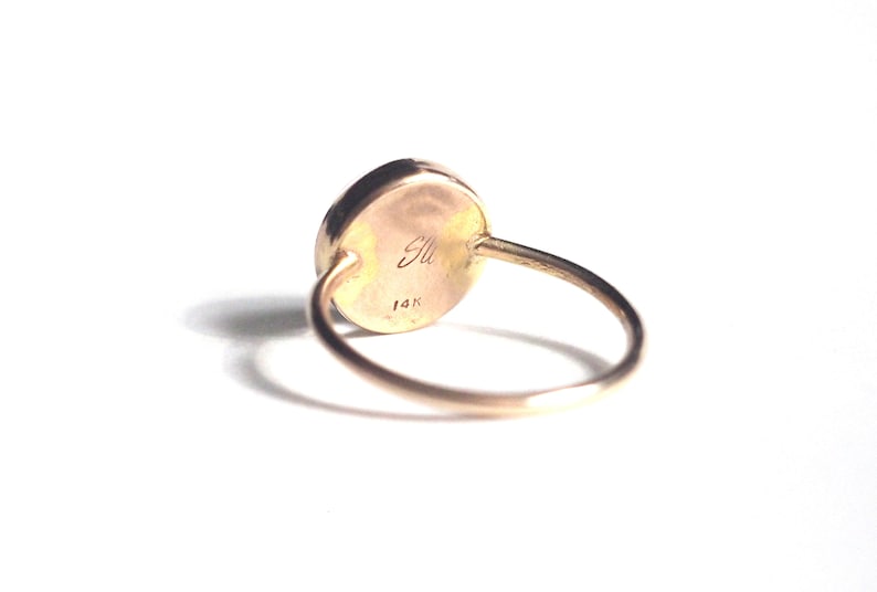Mood Ring, 14kt Gold, Color Changing Stone image 8