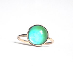 Mood Ring, 14kt Gold, Color Changing Stone image 7