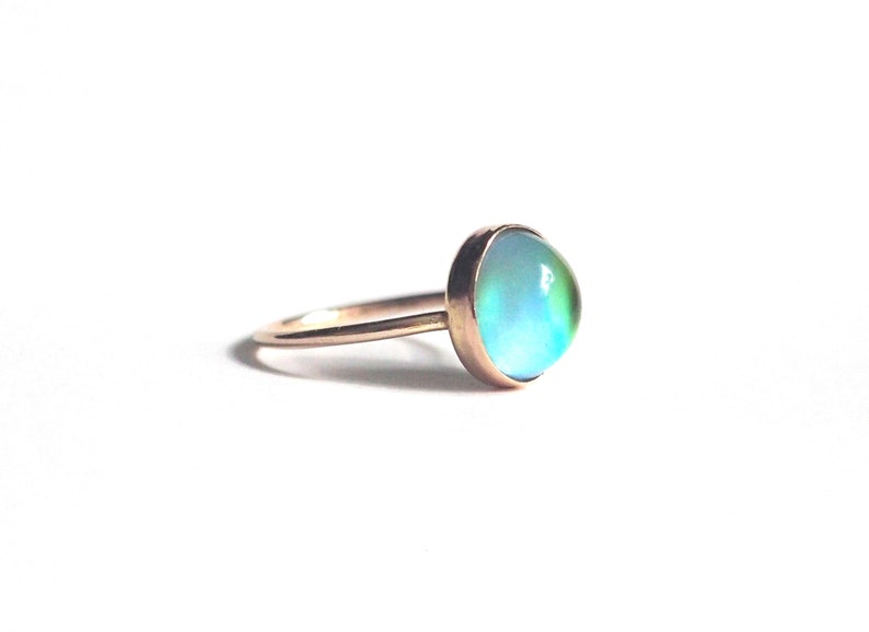Mood Ring, 14kt Gold, Color Changing Stone image 4