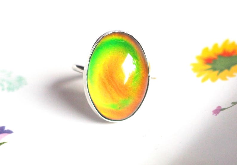 Mood Ring in Sterling Silver, Color Changing Ring image 6