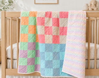 Pastel Patchwork Baby Quilt