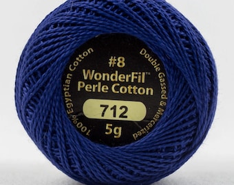 Wonderfil Eleganza, Purple Heart 712, 8wt, 5-Gram, Solid Perle Cotton Ball, 42 yds