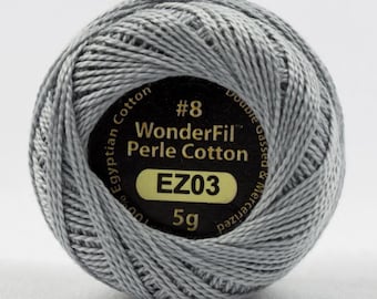 Wonderfil Eleganza, 8wt, 5-Gram, Solid Perle Cotton Ball, 42yd Tumbled Stone Color 3