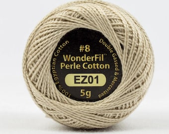 Wonderfil Eleganza, 8wt, 5-Gram, Solid Perle Cotton Ball, 42yd, Sea Shell Color 1