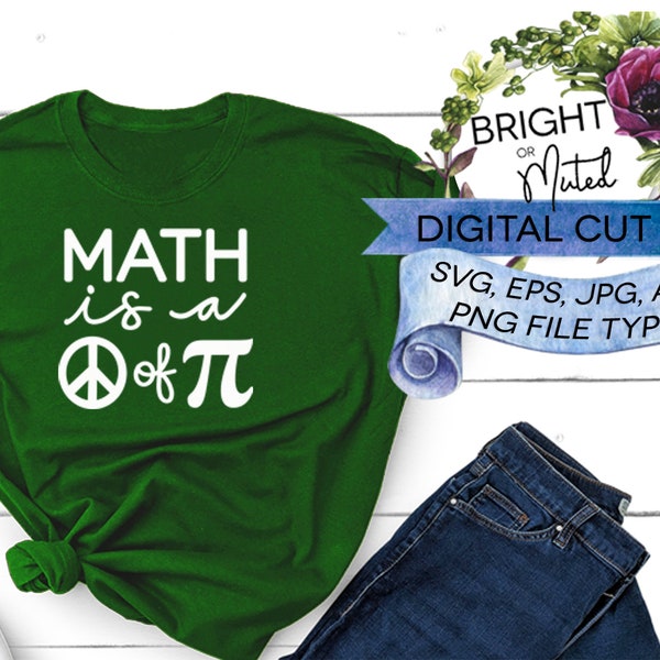 Cute Pi Day SVG | Math is a Piece of Pie Funny Math Pun | Math Teacher Digital Cut File Set