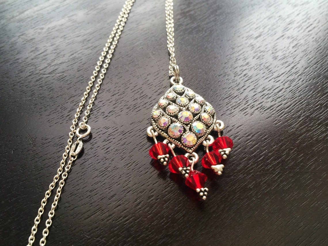 Necklace Pendant Italy 925 Sterling Silver Silver Tone Swarovski ...