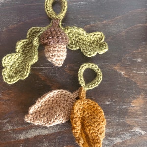 CROCHET PATTERN Acorns and Oak Leaves Pattern Set Digital Download Autumn Collection image 6