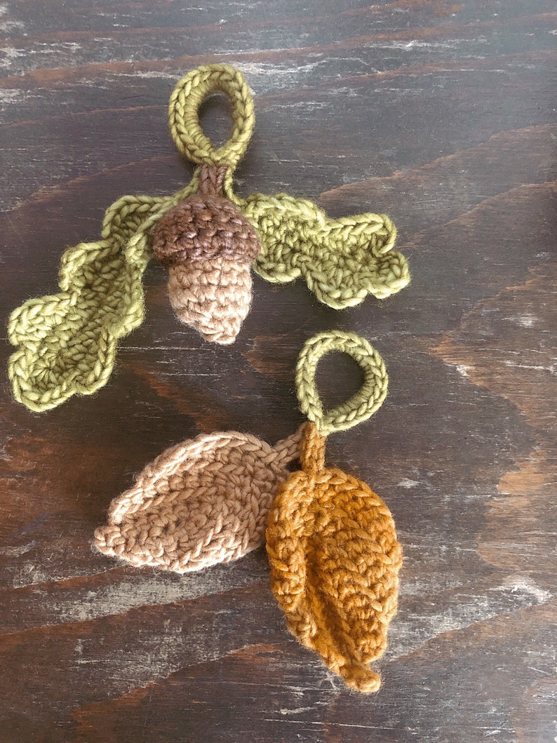 CROCHET PATTERN Acorns and Oak Leaves Pattern Set Digital Download Autumn Collection image 6