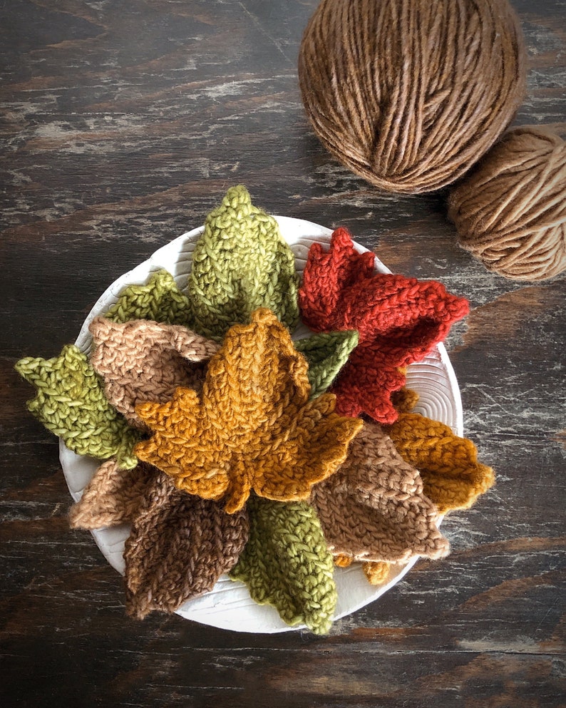 CROCHET PATTERN Autumn Leaves Pattern Set Digital Download Autumn Collection Crochet Leaf Pattern image 1