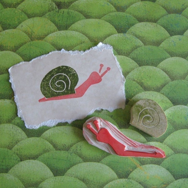 Hand Carved Snail Stamp