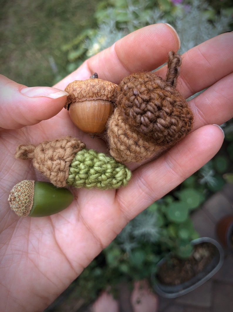 CROCHET PATTERN Acorns and Oak Leaves Pattern Set Digital Download Autumn Collection image 3