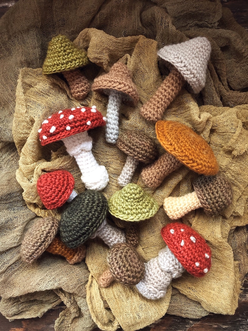 CROCHET PATTERN Mushrooms Pattern Set Digital Download image 1