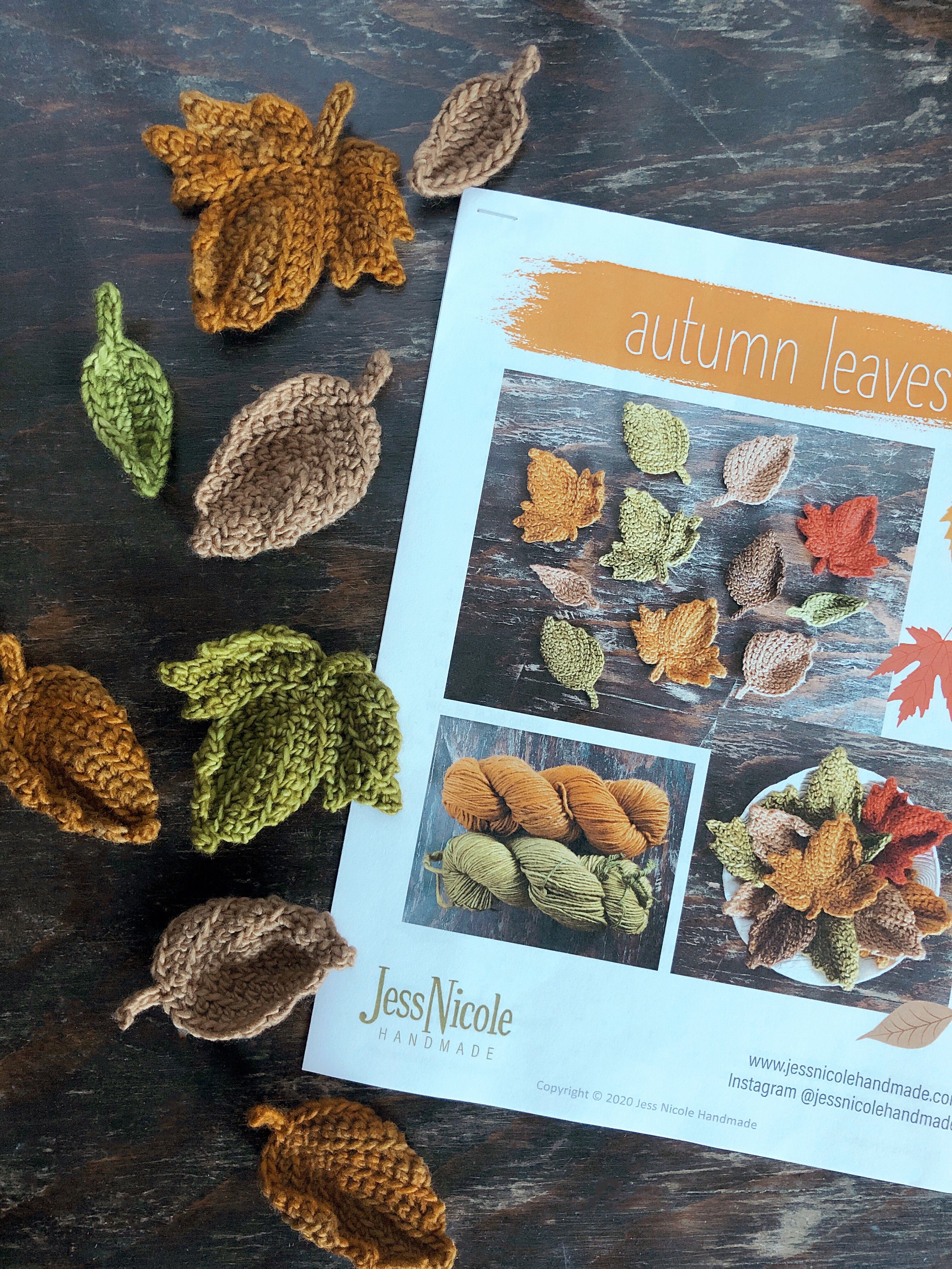 Autumn Leaves Crochet Pattern Set Digital Download Autumn Collection …