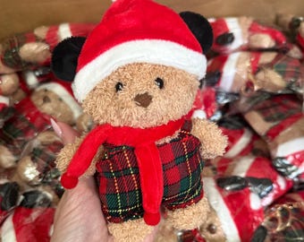 Holiday Bear Plush Bag Charm Keychain - Magical Plush - Plushie Bag Charm - Mouse Embroidered Cutie - Magical Mouse - Magical Teddy Bear