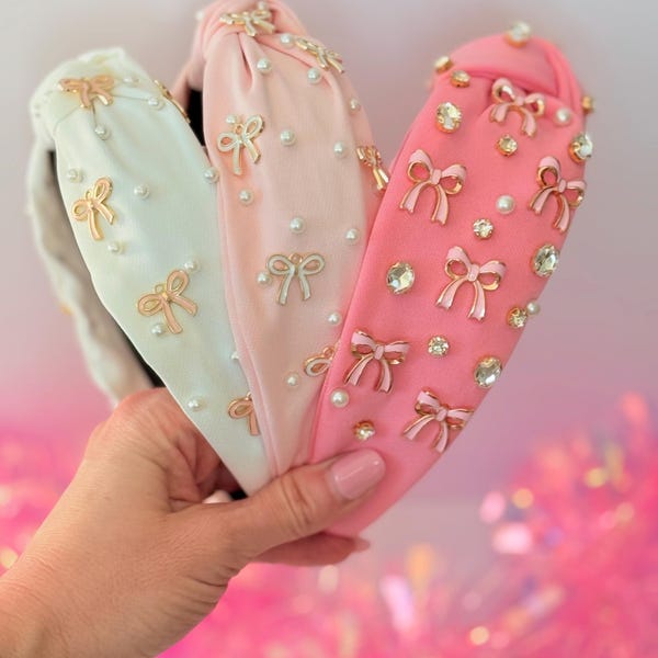 Embellished Bows Headband - Coquette Bow - Girly Headband - Bows Headband - Hair Accessories - Kids Hair - Womens Accessories
