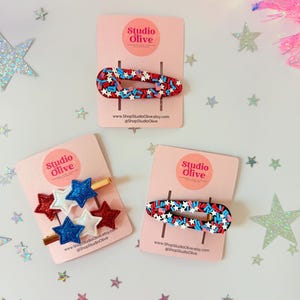 Patriotic Hair Clips - 4th of July - Kids Hair clips - Patriotic Kids - American Hair Clips