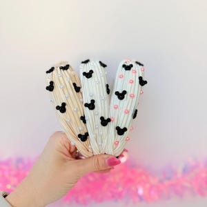 Magical Mouse Ears Embellished Headband - Magical Headband - Girly Headband - Pearl Headband - Mama matching